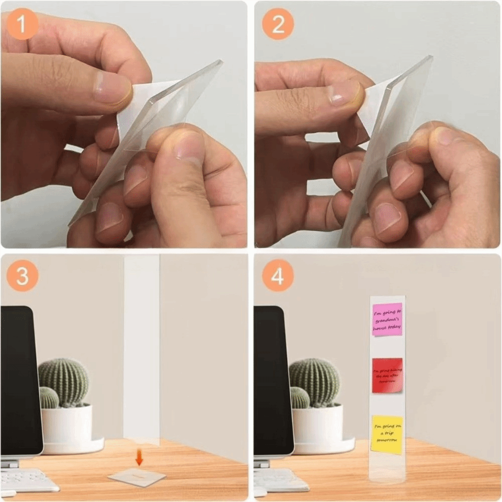Sticky Memo Holder - Papan Pesan Memo Akrilik Dapat Dilepas,