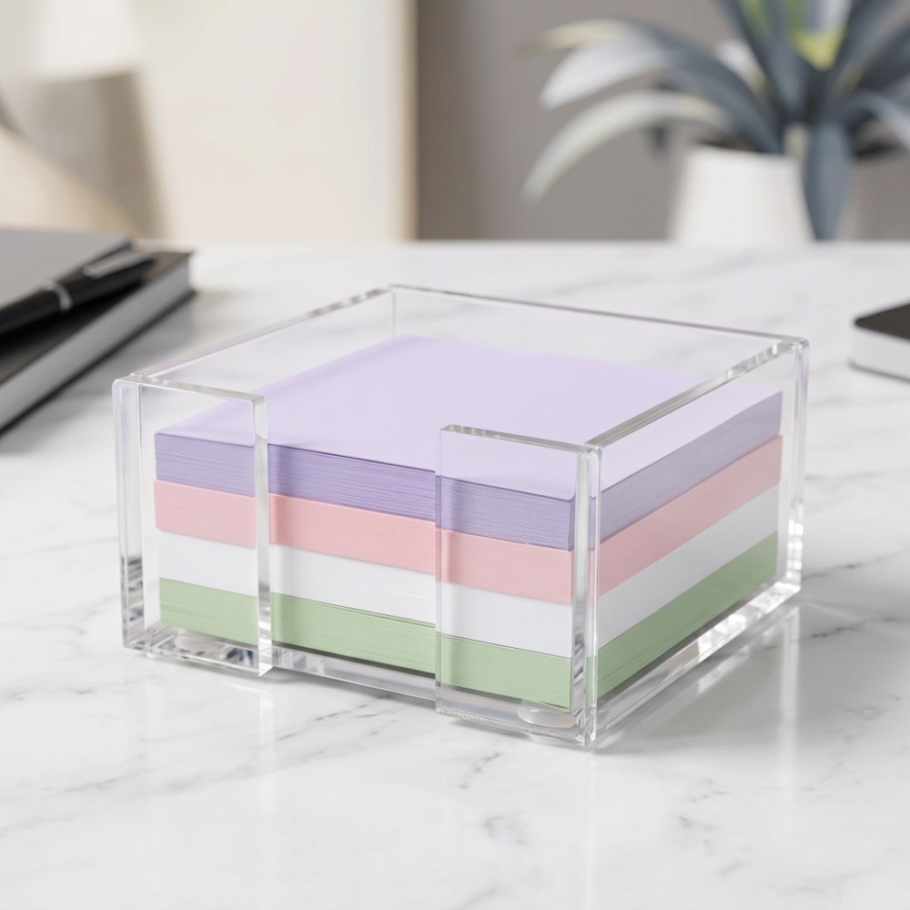 Sticky Memo Holder - Tempat Catatan Tempel Transparan Multifungsi, Penyangga