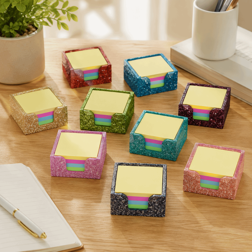 Sticky Memo Holder - Tempat Catatan Tempel Akrilik Berkilau Hemat