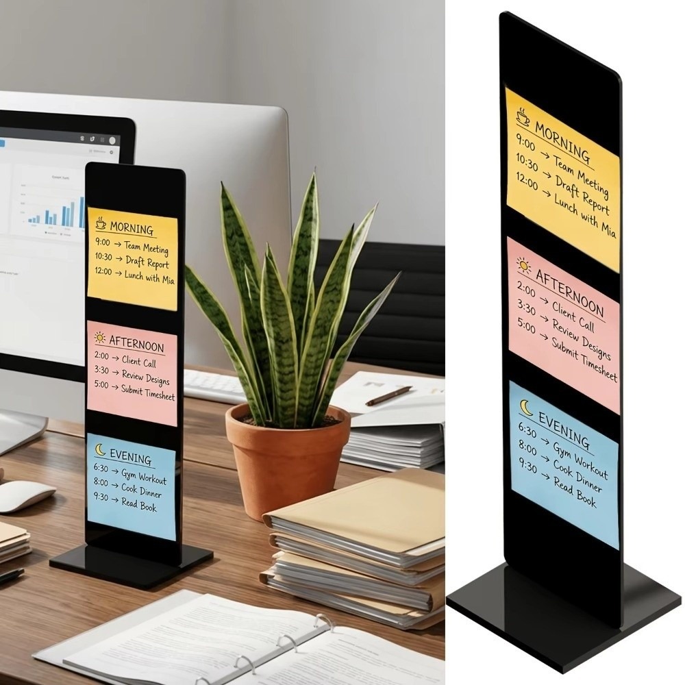 Sticky Memo Holder - Papan Pesan Memo Akrilik, Penyangga Catatan