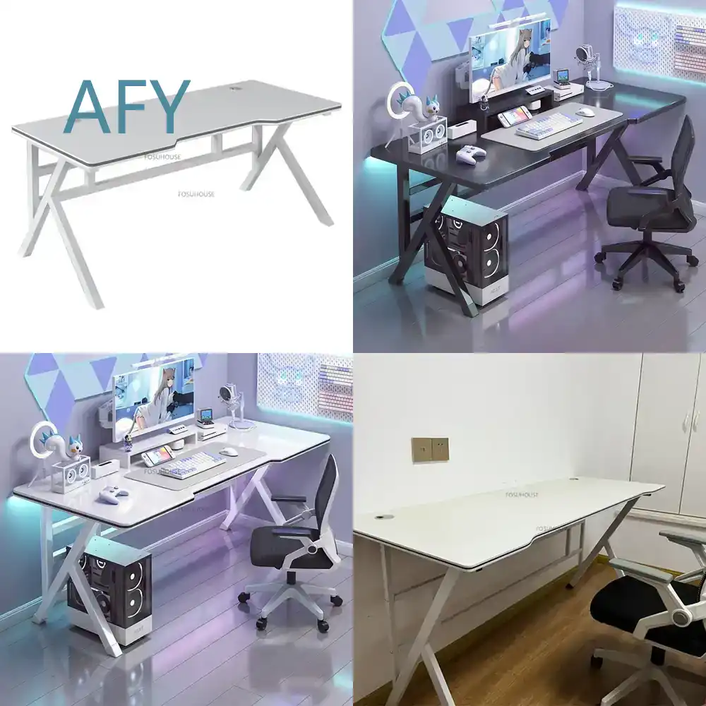 Desk Setup Simple - Meja Komputer Nordik untuk Kantor Rumah,