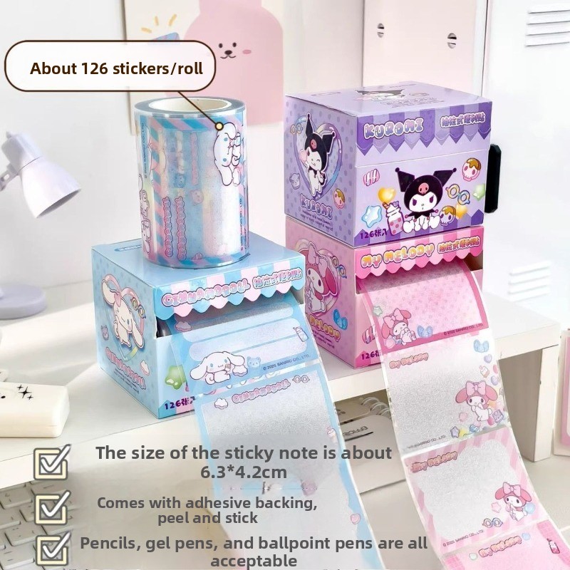 Sticky Memo Holder - Set Lembaran Catatan Tempel Kuromi dengan