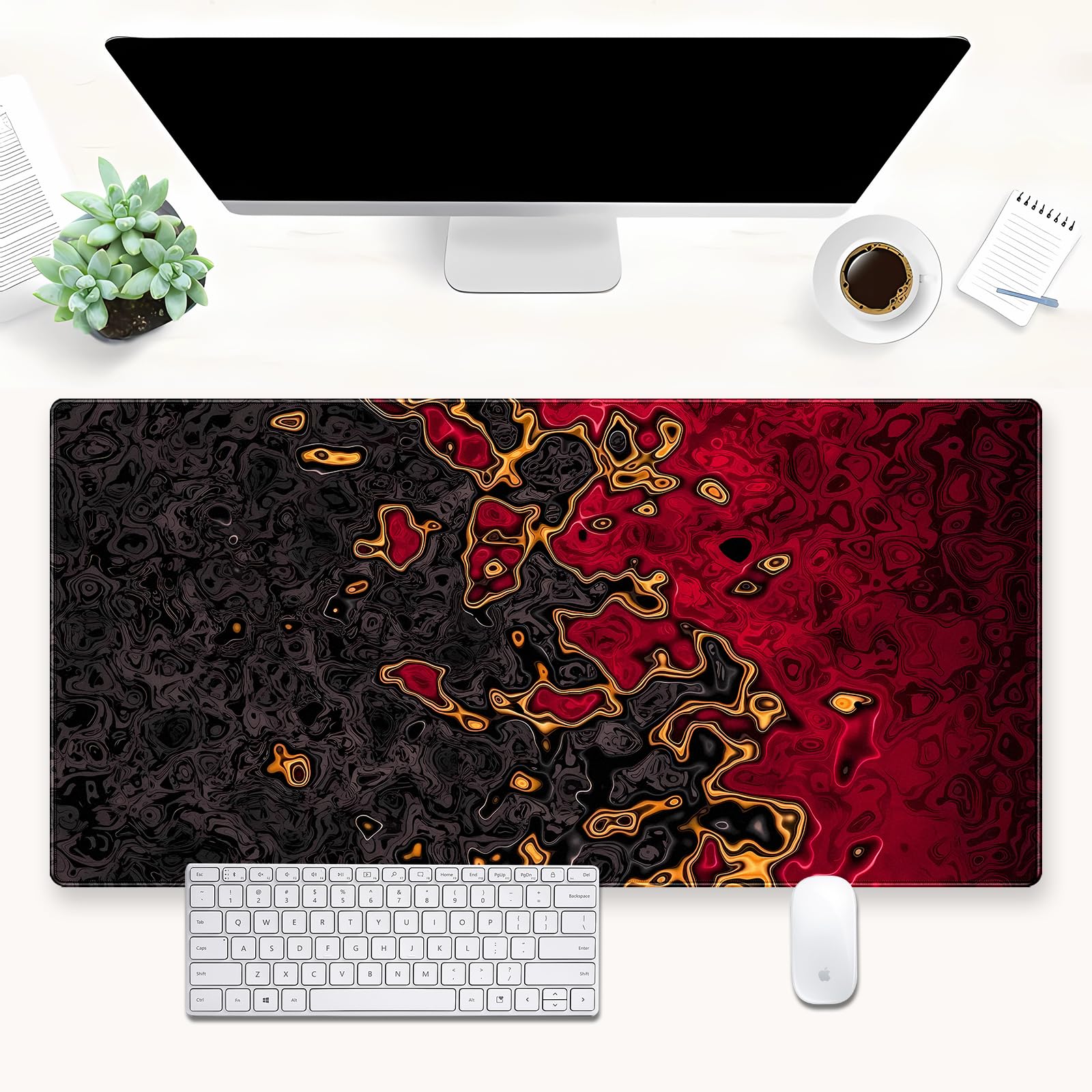 Rubber Mat Desk - Alas Mouse Gaming Merah Hitam Ekstra