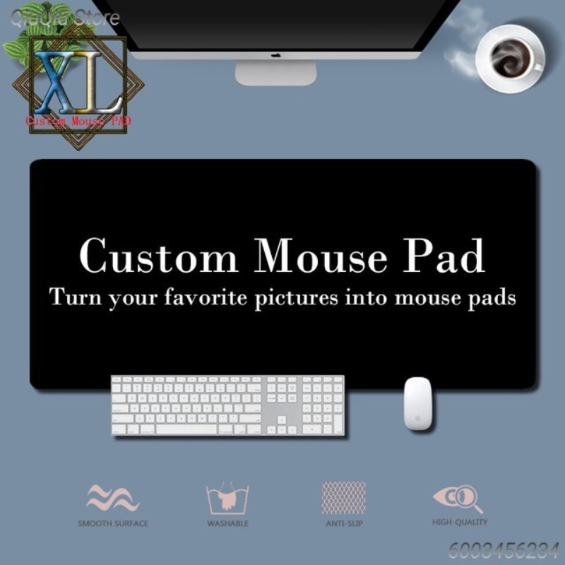 Rubber Mat Desk - Alas Mouse Garis Minimalis Kustom Cetakan