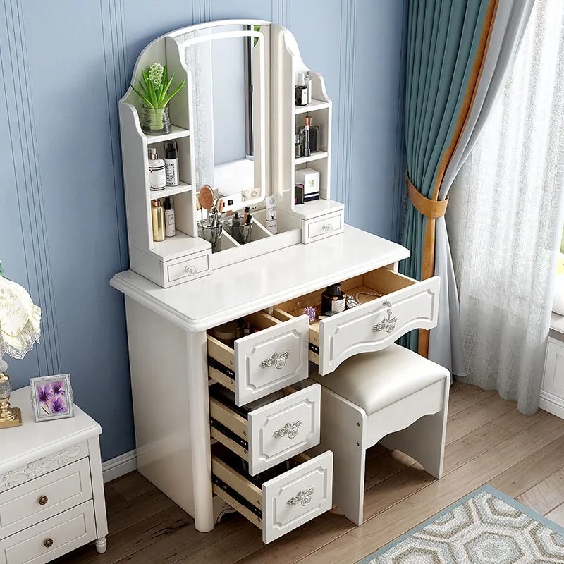 Meja Rias Kayu Modern Putih da - Desk Setup Simple ulasan dan harga