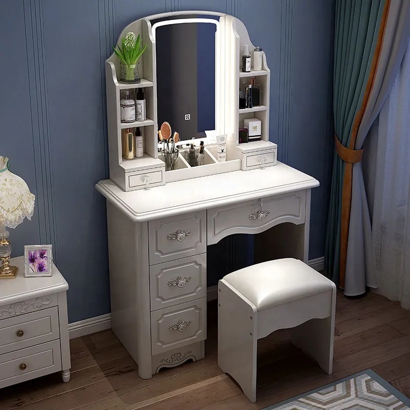Meja Rias Kayu Modern Putih da - Desk Setup Simple ulasan dan harga
