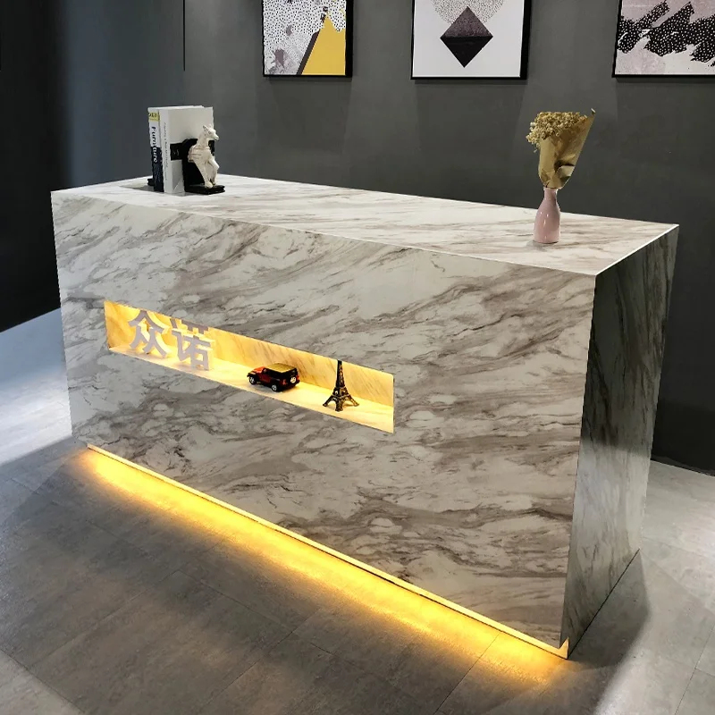 Meja Kasir Spa Modern Minimali - Desk Setup Simple ulasan dan harga