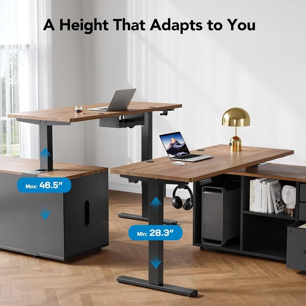 HUANUO Meja Berdiri Berbentuk  - Desk Setup L Shaped ulasan dan harga