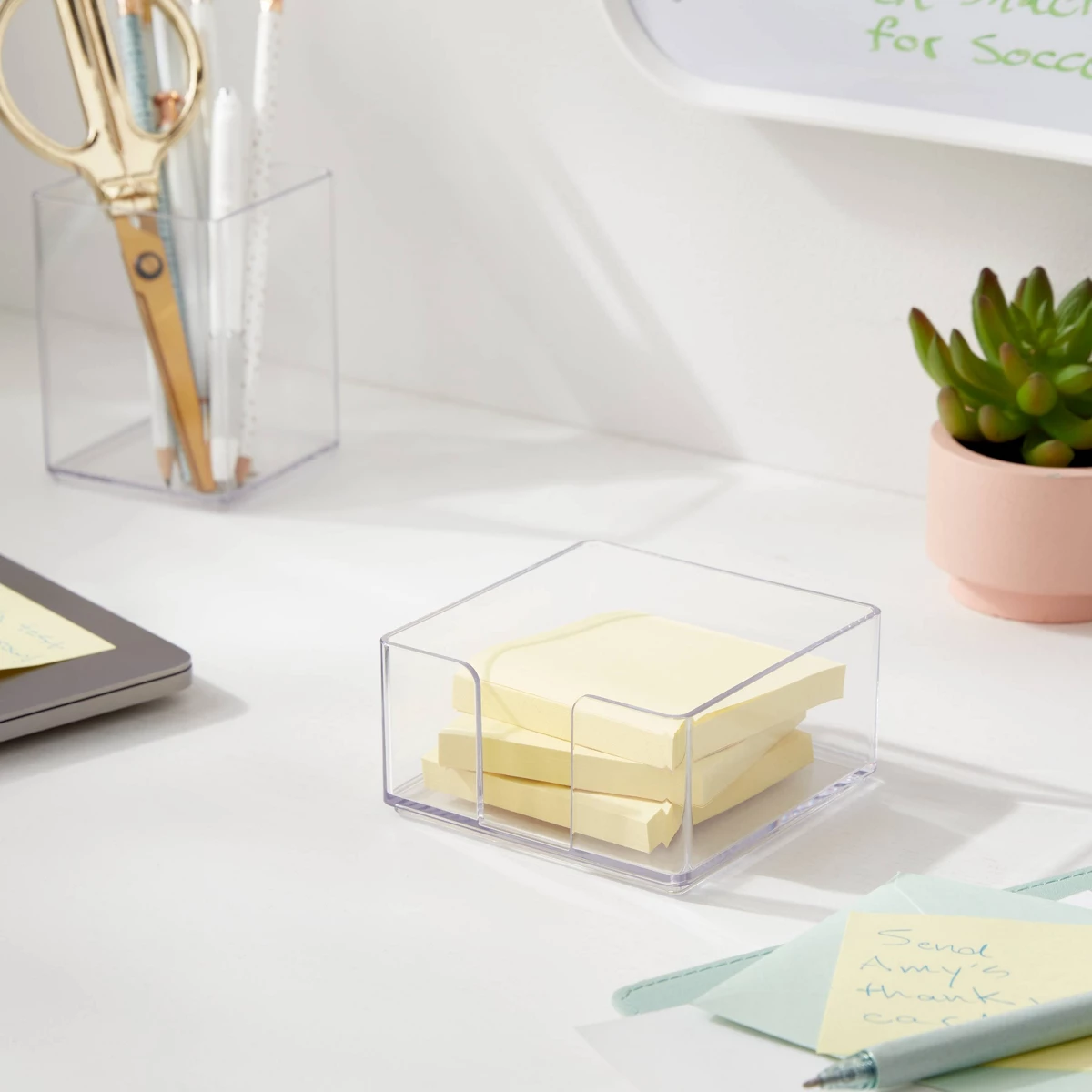 Penyangga Catatan Tempel Akril - Sticky Memo Holder ulasan dan harga