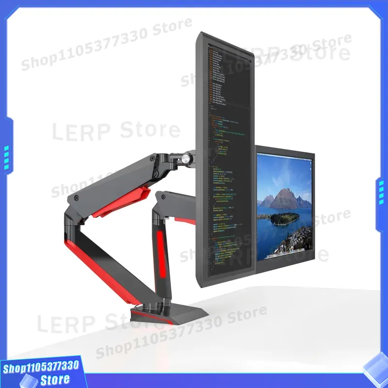 Penyangga Monitor Ganda Alumin - Desk Setup Dual Monitor ulasan dan harga