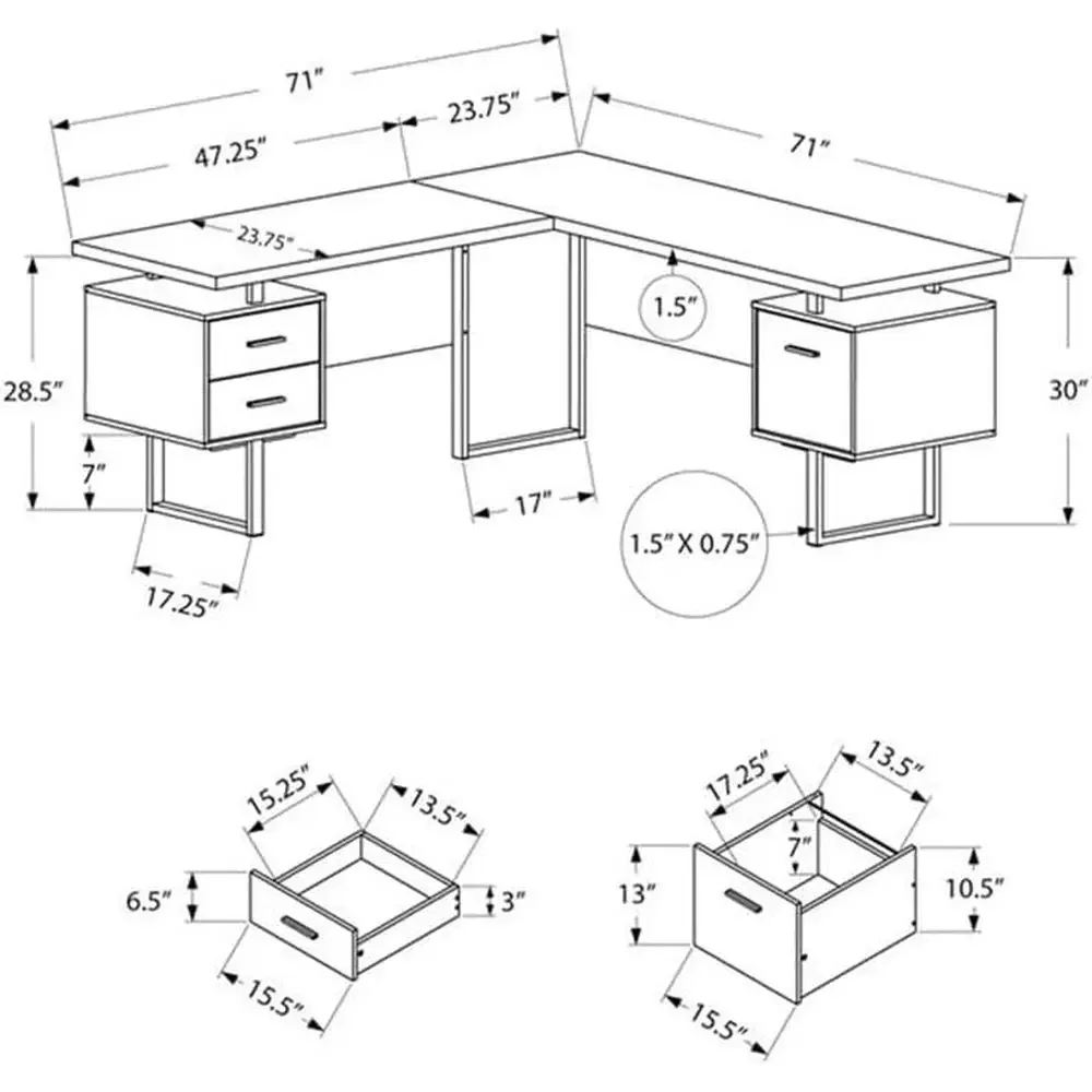 Meja Komputer Bentuk L 70 deng - Desk Setup L Shaped ulasan dan harga