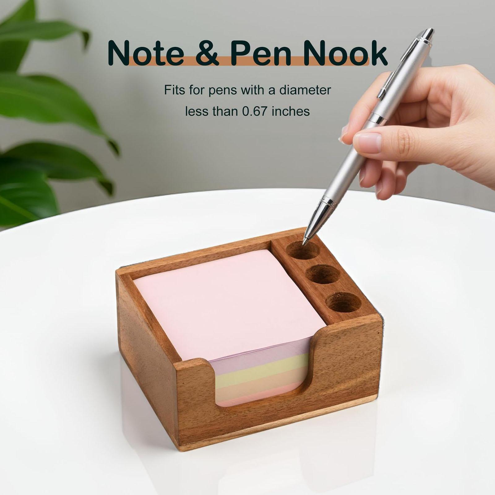 Tempat Catatan Tempel Kayu Aka - Sticky Memo Holder ulasan dan harga