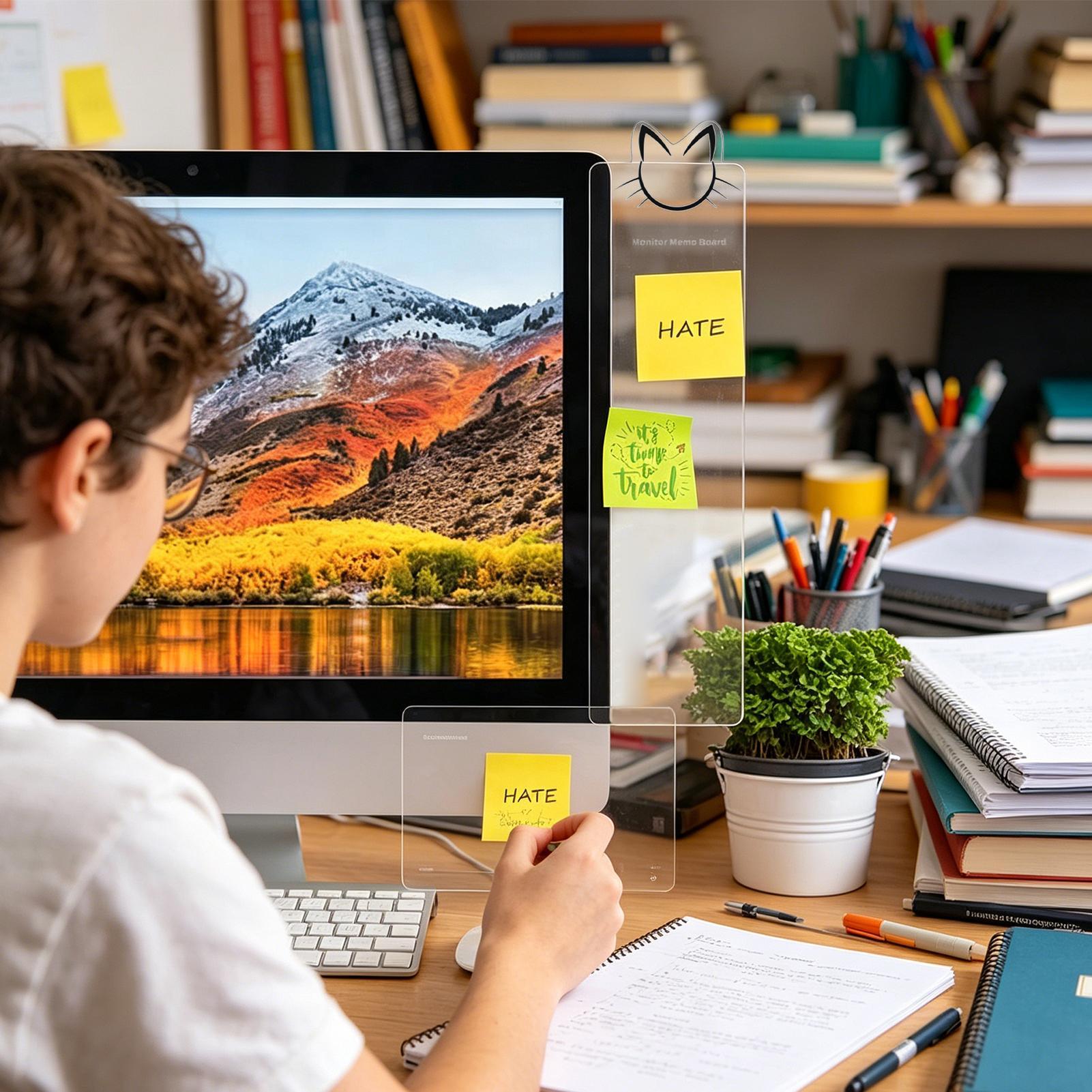 Monitor Side Memo Board Acryli - Sticky Memo Holder ulasan dan harga