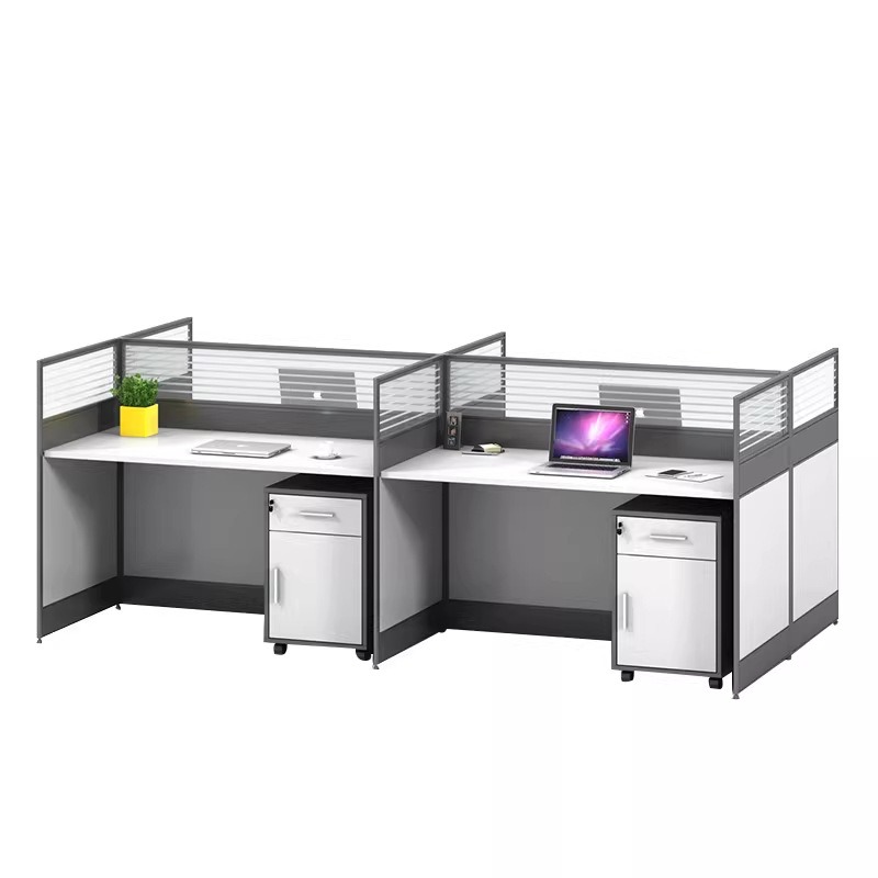 Meja Kantor Putih untuk 2, 4,  - Desk Setup L Shaped ulasan dan harga