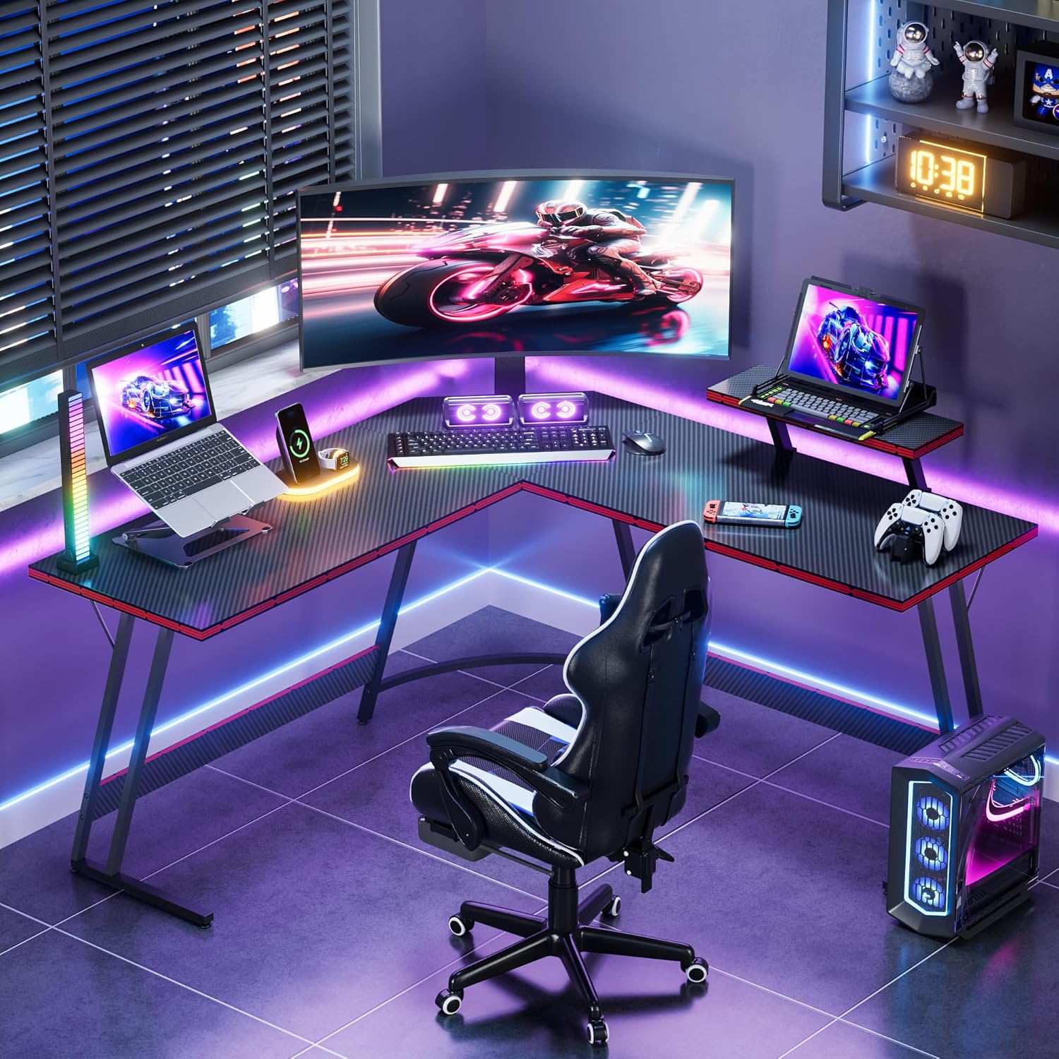 Meja Gaming Bentuk L yang Dapa - Desk Setup L Shaped ulasan dan harga
