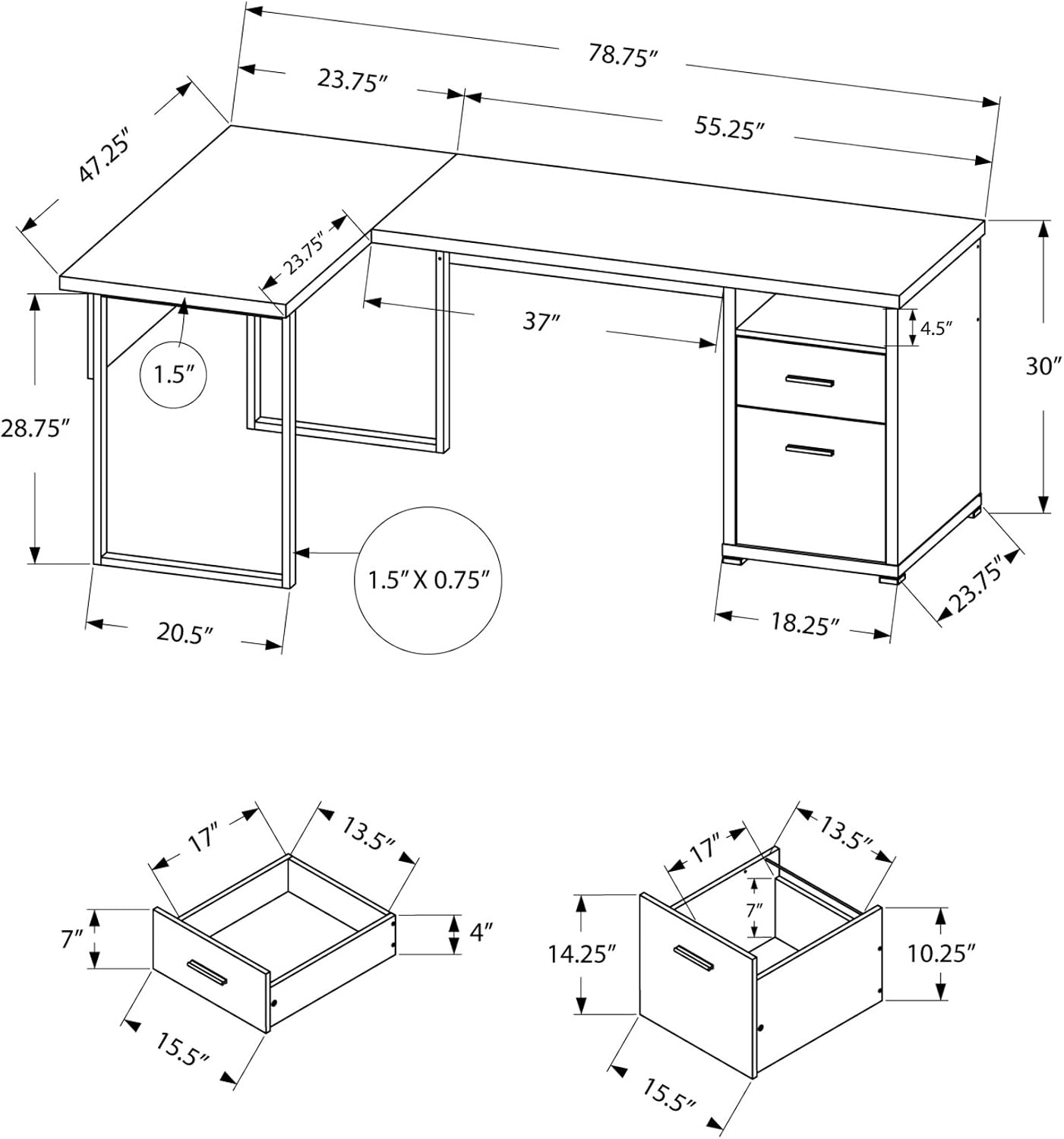 Meja Komputer I 7257, Kantor R - Desk Setup L Shaped ulasan dan harga