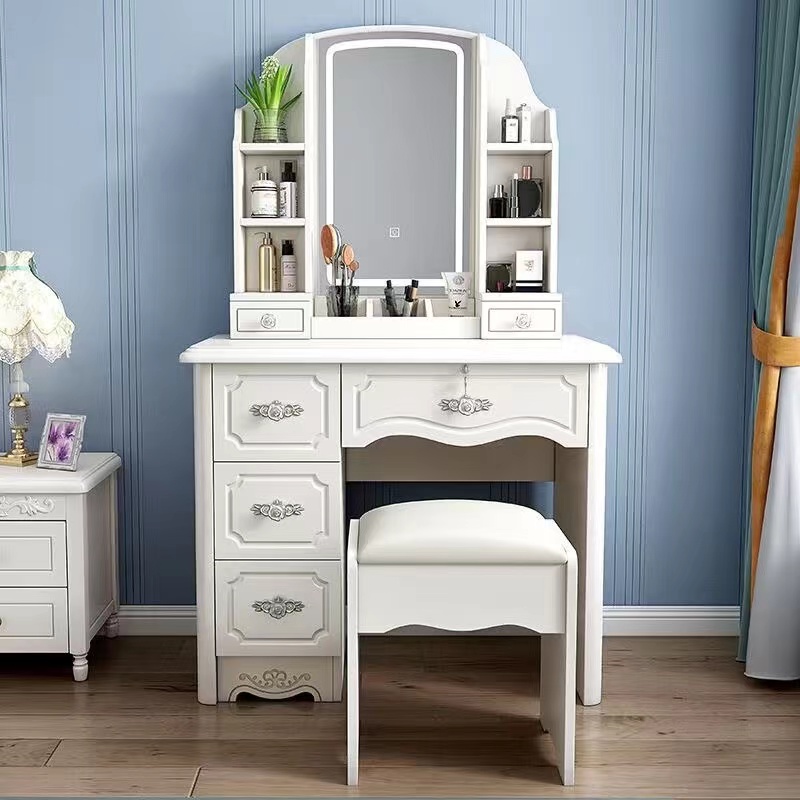 Meja Rias Kayu Modern Putih da - Desk Setup Simple ulasan dan harga