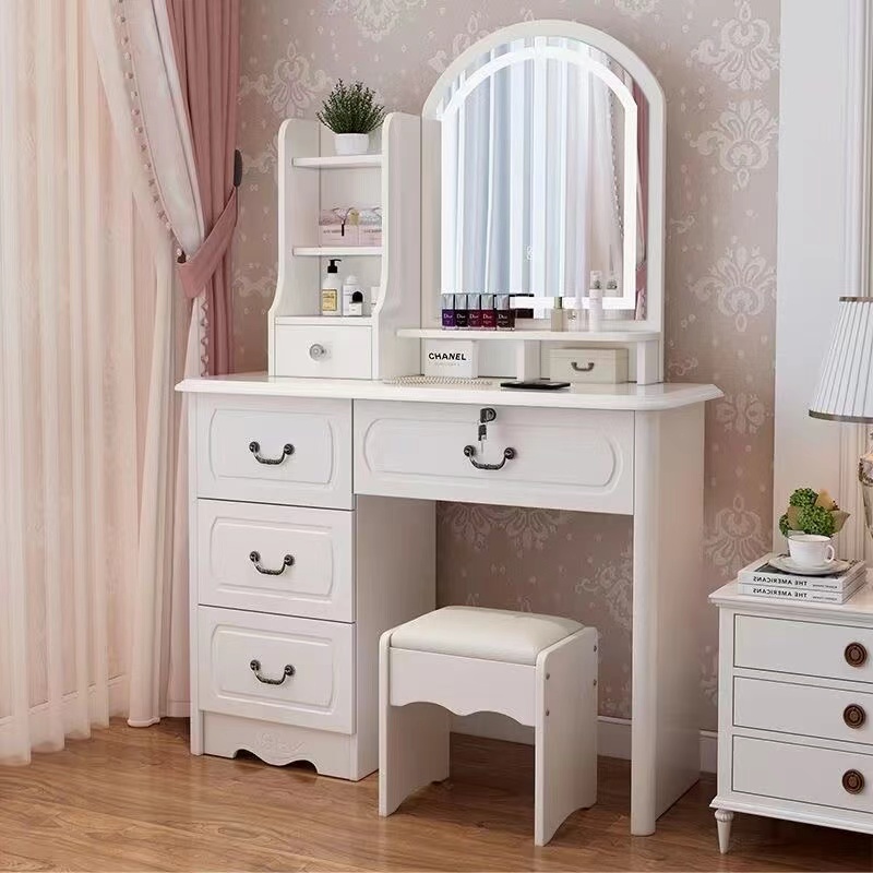Meja Rias Kayu Modern Putih da - Desk Setup Simple ulasan dan harga