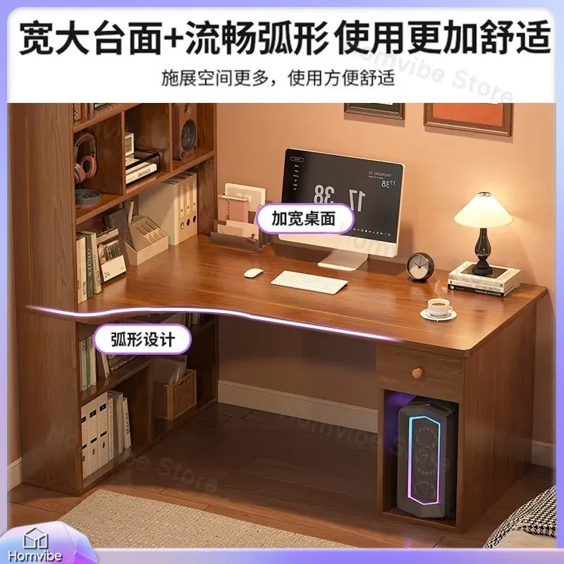 Meja Komputer Bentuk L dengan  - Desk Setup Dual Monitor ulasan dan harga