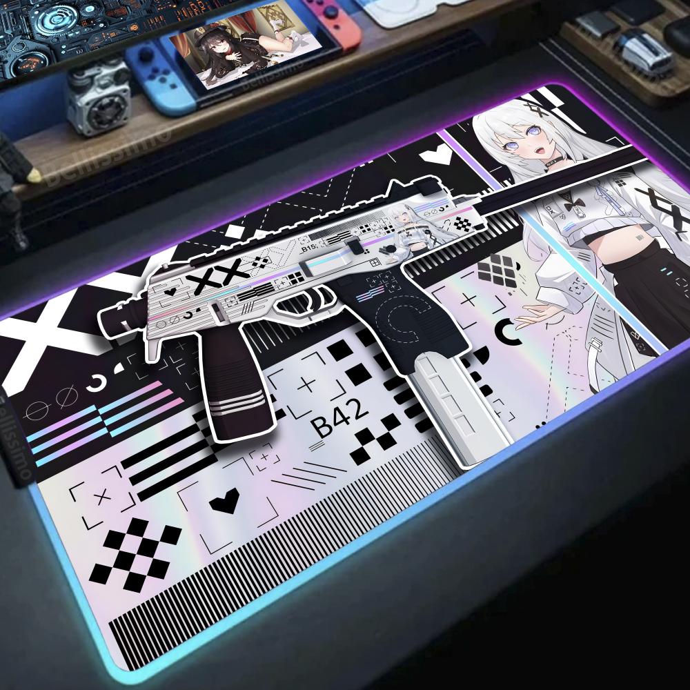 Gadis dengan pistol Anime DIY  - Desk Setup Rgb ulasan dan harga