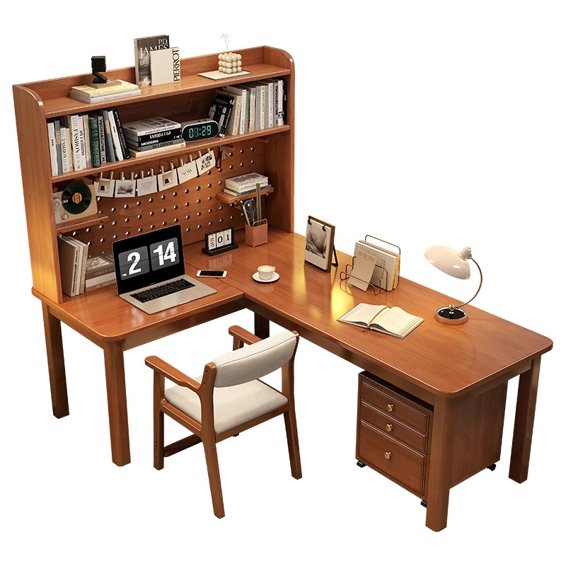 Meja Sudut Kayu Solid Bentuk L - Desk Setup L Shaped ulasan dan harga